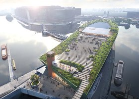Impressie nieuwe dak NEMO Science Museum, ontworpen door Renzo Piano.